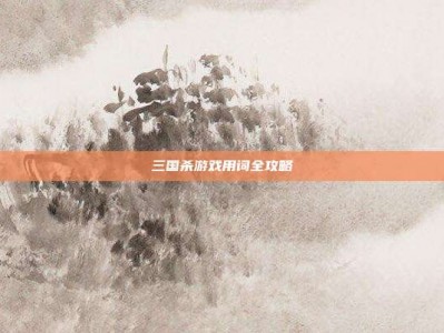 三国杀游戏用词全攻略