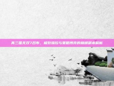 真三国无双7吕布，极致操控与策略博弈的巅峰副本解析