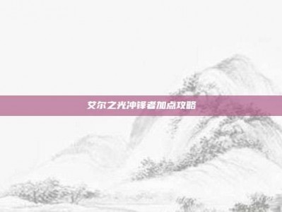 艾尔之光冲锋者加点攻略