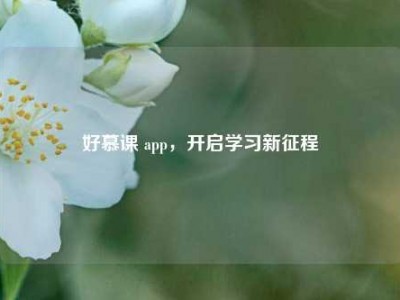 好慕课 app，开启学习新征程