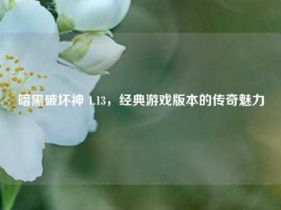 暗黑破坏神 1.13，经典游戏版本的传奇魅力