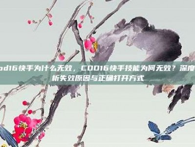 cod16快手为什么无效，COD16快手技能为何无效？深度解析失效原因与正确打开方式