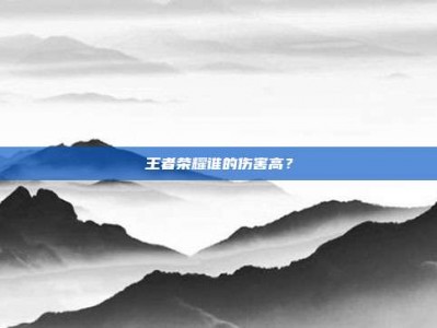 王者荣耀谁的伤害高？