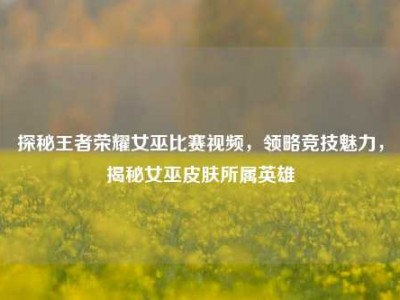 探秘王者荣耀女巫比赛视频，领略竞技魅力，揭秘女巫皮肤所属英雄