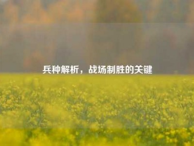兵种解析，战场制胜的关键