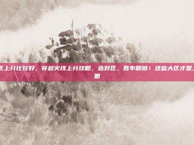 cf哪个区上分比较好，穿越火线上分攻略，选对区，胜率翻倍！这些大区才是上分舒适圈
