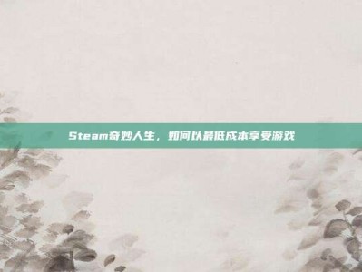 Steam奇妙人生，如何以最低成本享受游戏