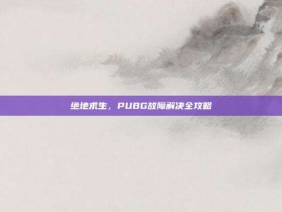 绝地求生，PUBG故障解决全攻略