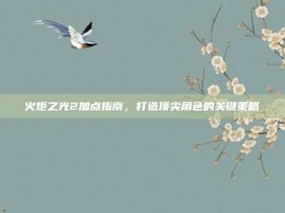 火炬之光2加点指南，打造顶尖角色的关键策略