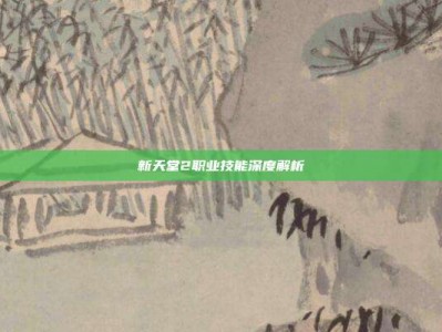 新天堂2职业技能深度解析