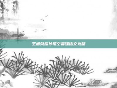 王者荣耀孙悟空最强铭文攻略