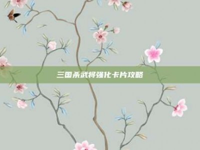 三国杀武将强化卡片攻略