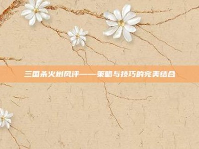 三国杀火树风评——策略与技巧的完美结合
