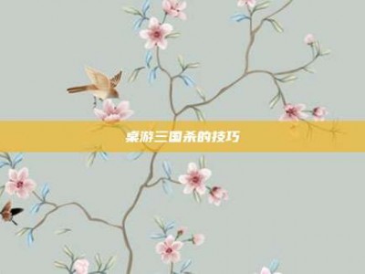 桌游三国杀的技巧