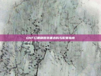 DNF红眼刷图装备选购与配置指南
