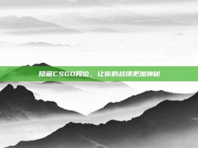 隐藏CSGO段位，让你的战绩更加神秘