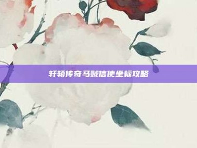 轩辕传奇马贼信使坐标攻略