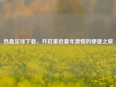 热血足球下载，开启重拾童年激情的便捷之旅