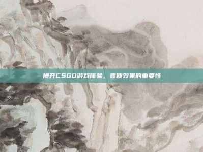 提升CSGO游戏体验，音质效果的重要性