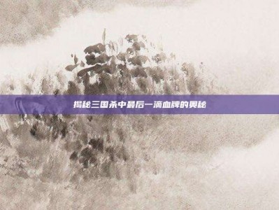 揭秘三国杀中最后一滴血牌的奥秘