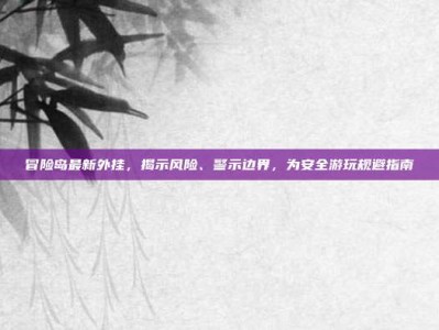冒险岛最新外挂，揭示风险、警示边界，为安全游玩规避指南