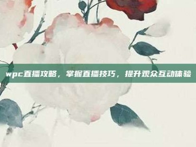 wpc直播攻略，掌握直播技巧，提升观众互动体验