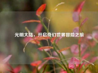 光明大陆，开启奇幻世界冒险之旅