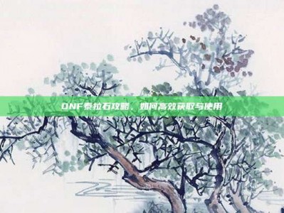 DNF泰拉石攻略，如何高效获取与使用
