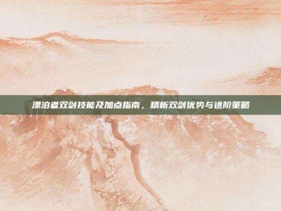 漂泊者双剑技能及加点指南，精析双剑优势与进阶策略