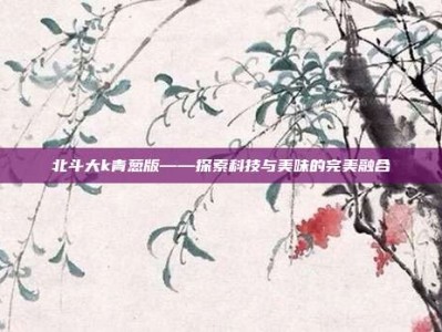 北斗大k青葱版——探索科技与美味的完美融合