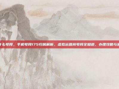 175是什么号段，手机号段175归属解析，虚拟运营商号段全知道，办理攻略与避坑指南