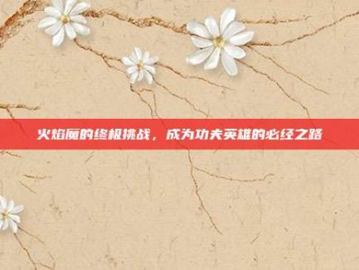 火焰魔的终极挑战，成为功夫英雄的必经之路