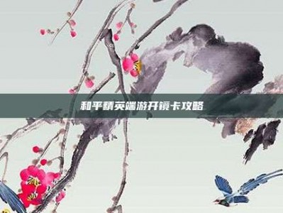 和平精英端游开镜卡攻略