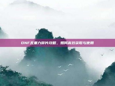 DNF无重力碎片攻略，如何高效获取与使用