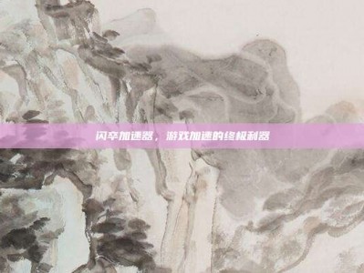 闪卒加速器，游戏加速的终极利器