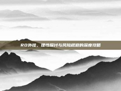 RO外挂，理性探讨与风险规避的深度攻略