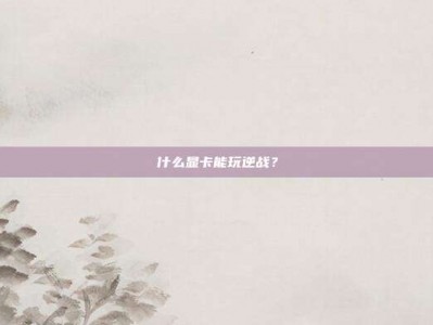 什么显卡能玩逆战？