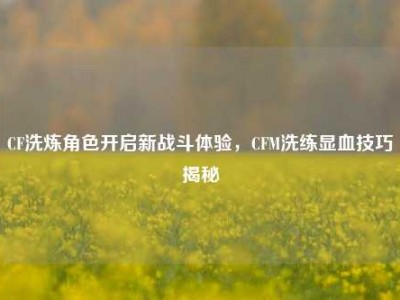 CF洗炼角色开启新战斗体验，CFM洗练显血技巧揭秘