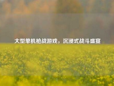 大型单机枪战游戏，沉浸式战斗盛宴