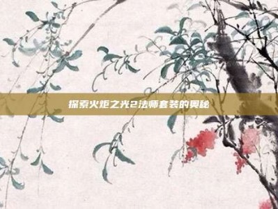 探索火炬之光2法师套装的奥秘