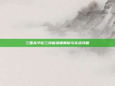三国杀华佗三技能深度解析与实战攻略