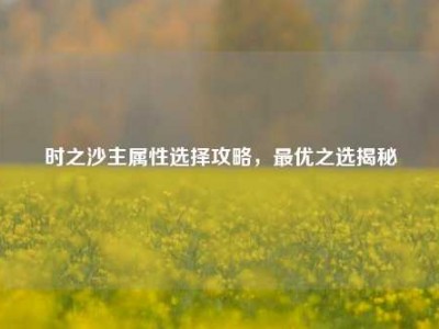 时之沙主属性选择攻略，最优之选揭秘