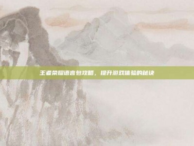王者荣耀语言包攻略，提升游戏体验的秘诀