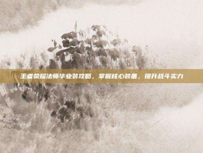 王者荣耀法师毕业装攻略，掌握核心装备，提升战斗实力