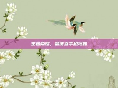 王者荣耀，最便宜手机攻略