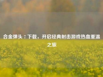 合金弹头 7 下载，开启经典射击游戏热血重温之旅