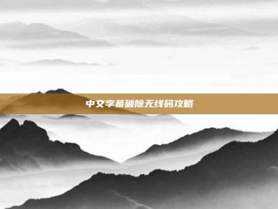 中文字幕破除无线码攻略