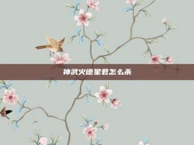 神武火德星君怎么杀