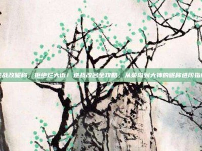 逆战改昵称，拒绝烂大街！逆战改名全攻略，从菜鸟到大神的昵称进阶指南