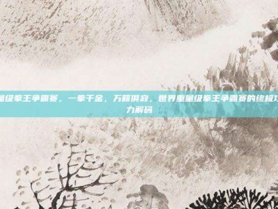 世界重量级拳王争霸赛，一拳千金，万籁俱寂，世界重量级拳王争霸赛的终极攻略与魅力解码